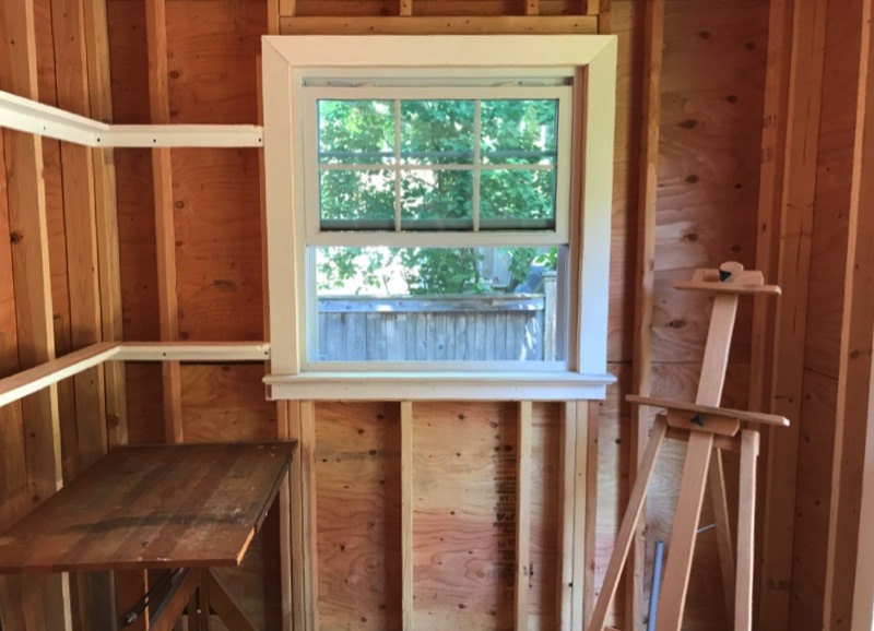 Inside Shed: Wood Frame
