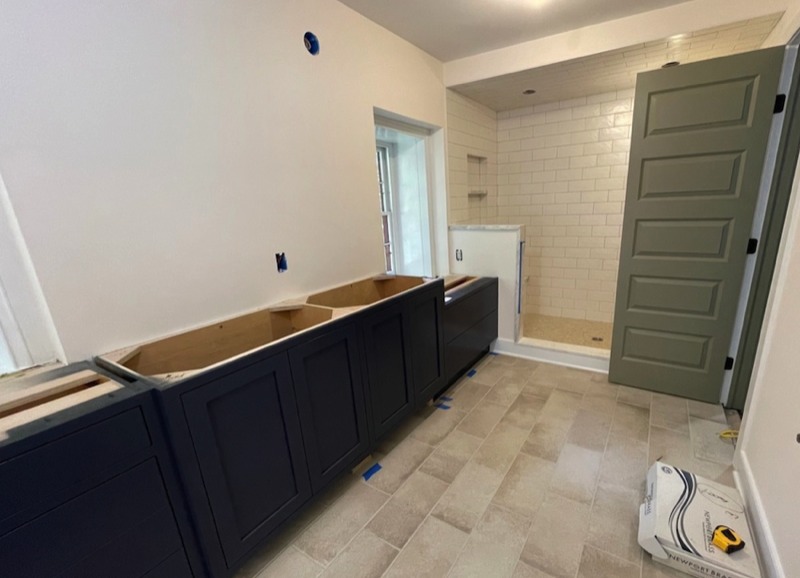 Bathroom Vanity and Shower Under Construction